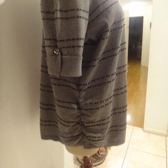 NEW Apt. 9 Women Plus Grey Boat Neck Short Sleeve Pullover Gathered Sides 2X - Picture 5 of 8